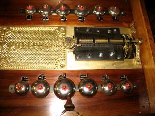   POLYPHON DOUBLE COMB 14 1/8 DISC MUSIC BOX WITH 12 BELLS REGINA