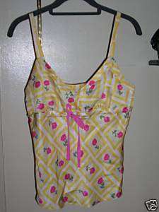 Crew Summery Yellow Silk Floral Cami Tank Top S  