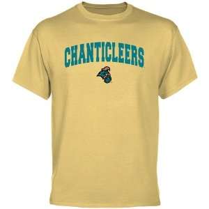 Coastal Carolina Chanticleers Light Gold Logo Arch T shirt  