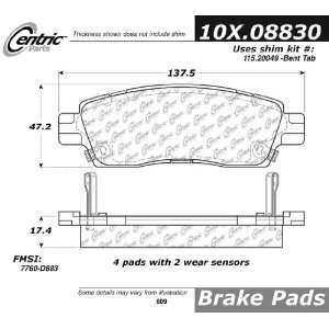  Centric Parts, 102.08830, CTek Brake Pads Automotive