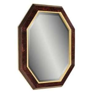     Wood Frame Mirror with Inlaid Broken Gold Leaf