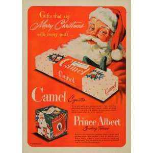  1950 Ad Camel Cigarettes Prince Albert Tobacco Santa 