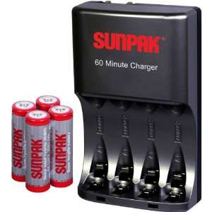  60 Minute NiMH Battery Charger With Stylish Black: Camera 