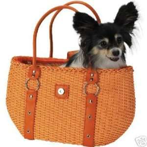  Orange Cancun Dog Carrier FauxLeatherTrim Holds 11 lbs 