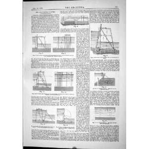 1889 Engineering Diagrams Canalisation Rivers Needle Dam 
