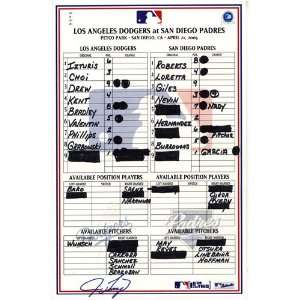   21 2005 Game Used Lineup Card (Jim Tracy Signed): Sports & Outdoors