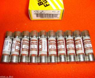 10 Lot NEW Buss KTK 10 Limitron Fuse KTK10 Amp 600 V  