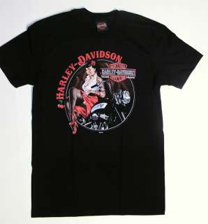 Stormy Hill Harley Davidson Dealer T Shirt, Pin Up on a Sportster 