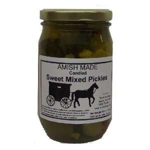 Candied Sweet Mixed Pickles   2 16 Oz Jars:  Grocery 