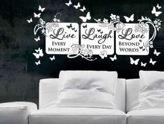Vinyl Wall Decor Mural Quote Decal LIVE LAUGH LOVE #64  