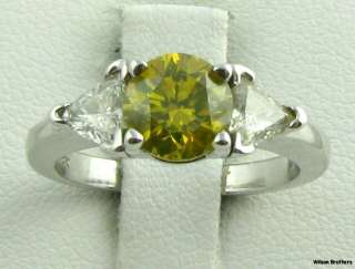   Genuine RBC Diamond .52ctw Side Trillion 3 Stone Ring   14k Gold