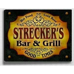  Streckers Bar & Grill 14 x 11 Collectible Stretched 