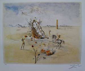 Salvador Dali COSMIC HORSEMAN Signed Ltd Edition Lithograph  