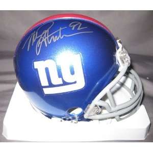 Michael Strahan New York Giants NFL Hand Signed Mini Football Helmet