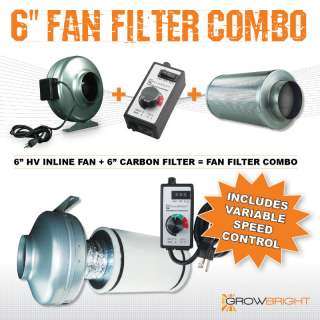 CARBON FILTER + FAN + SPEED CONTROLLER COMBO! ODOR SCRUBBER inline 