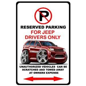    Jeep Cherokee SUV Car toon No Parking Sign 