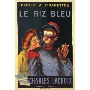  LE RIZ BLEU CIGAR PAPIER PAPER CIGARETTES CHARLES LACROIX VINTAGE 