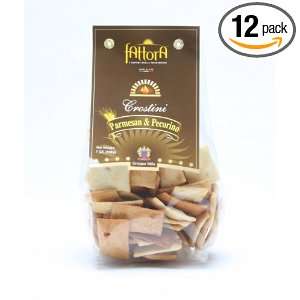 Fattora Crostini Parmesan & Pecorino, 7 Ounce (Pack of 12)  