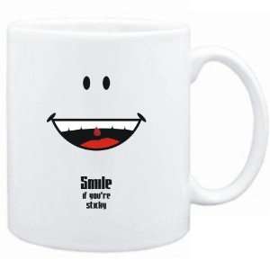    Mug White  Smile if youre sticky  Adjetives: Sports & Outdoors