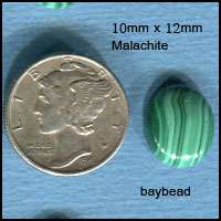 Malachite Polished 10mm x 12mm Cabochons 8 pieces  