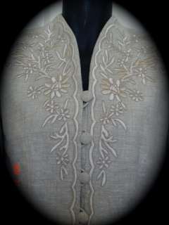 Marie St. Claire 100% Linen Embroidered Jacket 8 10 4)  