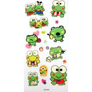   tattoo sticker color animation cartoon frog happy family: Toys & Games