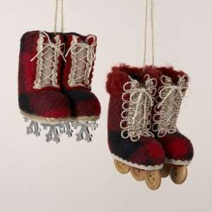  12 Winter Solace Burgundy Ice Skates with Snow Flakes and 