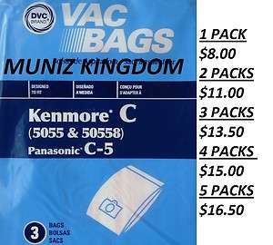 Kenmore Canister Vacuum Bags 20 5055 & 20 50558 Style C  