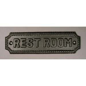  Cast Iron REST ROOM Door Plaque