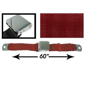   point Lap Seat Belt, Red Wine, 60 Inch Length, with Chrome Lift Latch