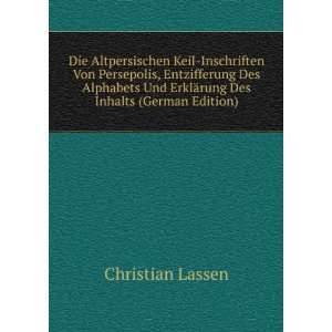   rung Des Inhalts (German Edition) Christian Lassen  Books