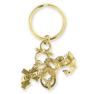  Gold tone Faith, Hope & Joy Key Fob: Jewelry
