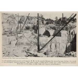  1928 Print Granite Rock Quarry Concord NH John Swenson 