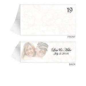  170 Photo Place Cards   Taupe Floral Jubilee Office 