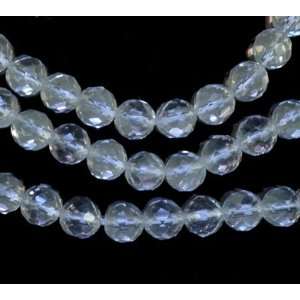  Rock Crystal 8mm Genuine Quartz Strand Round Faceted A+ 
