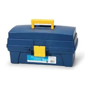   Darice 14 Inch 2 Tray Storage Box, Petroleum Blue: Arts, Crafts
