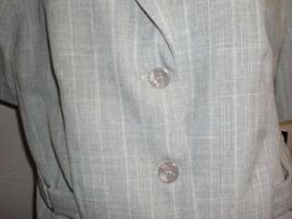 NEW SPAG0S LIGHT GRAY PINSTRIPPED SKIRT SUIT. JACKET W/SHORT 