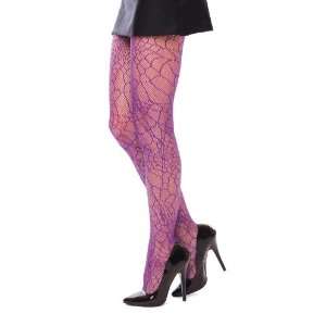 Lets Party By Paper Magic Spiderweb Print Purple Tights Adult / Purple 
