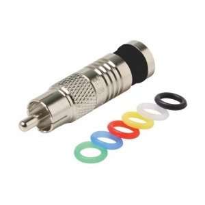  RG 6 RCA Compression Connector With Color Bands 