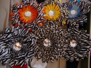 Handmade 1 Headband with 4 Flowers with gemstones  
