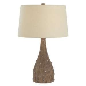  Groover Natural Wood and Iron Stud Table Lamp