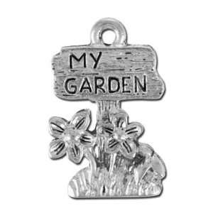   Antique Silver My Garden Sign Pewter Charn Arts, Crafts & Sewing