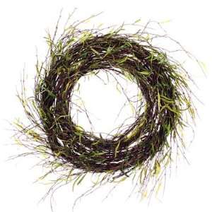  18 Silk Willow Hanging Wreath  Green (case of 2): Patio 