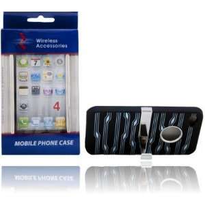  CHROME DESIGN BLACK WITH BLUE FOR iPHONE 4G. Cell Phones 