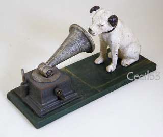 RCA NIPPER DOG WITH GRAMOPHONE PHONOGRAPH CAST IRON DOORSTOP  