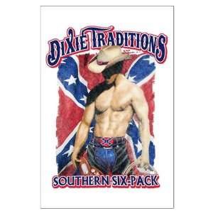  Large Poster Dixie Traditions Southern Six Pack On Rebel 