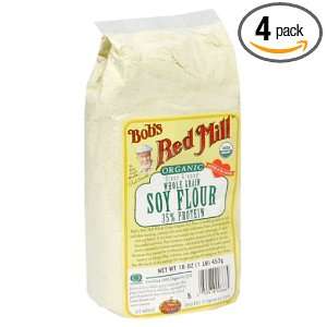 Bobs Red Mill Soy Flour, Organic, 16 Ounce (Pack of 4)  