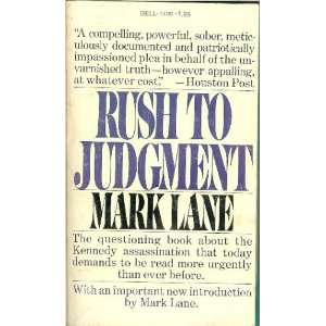  Rush to Judgement: Mark Lane: Books