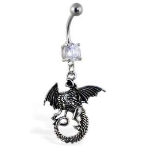  Navel ring with dangling dragon: Jewelry