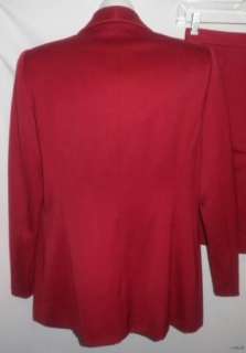 NWT! PETITE SOPHISTICATE RED WOOL SKIRT SUIT, SIZE 6/8  